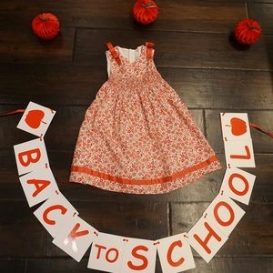 Floral smocked girls dress